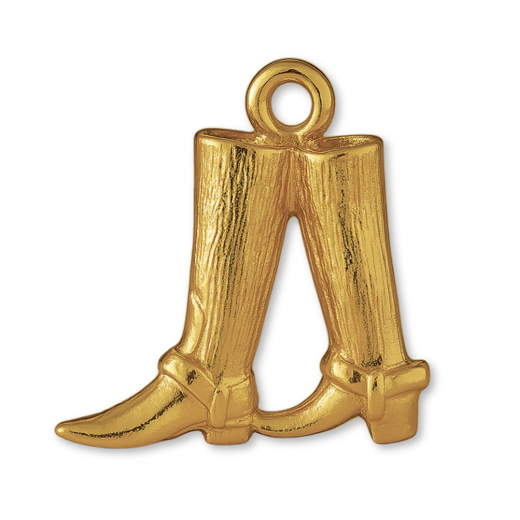 18ct Yellow Gold - Classic Cowboy Boots Charm