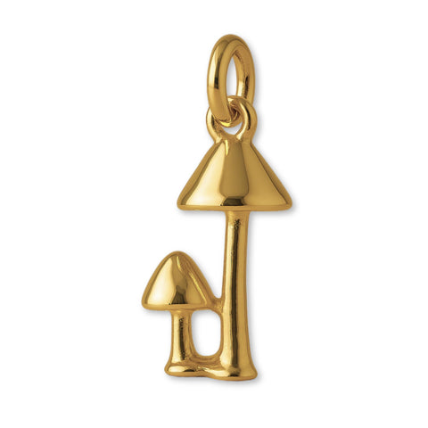 18ct Yellow Gold - Woodland Mushrooms Charm