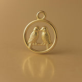18ct Yellow Gold - Lovebirds Amulet Charm