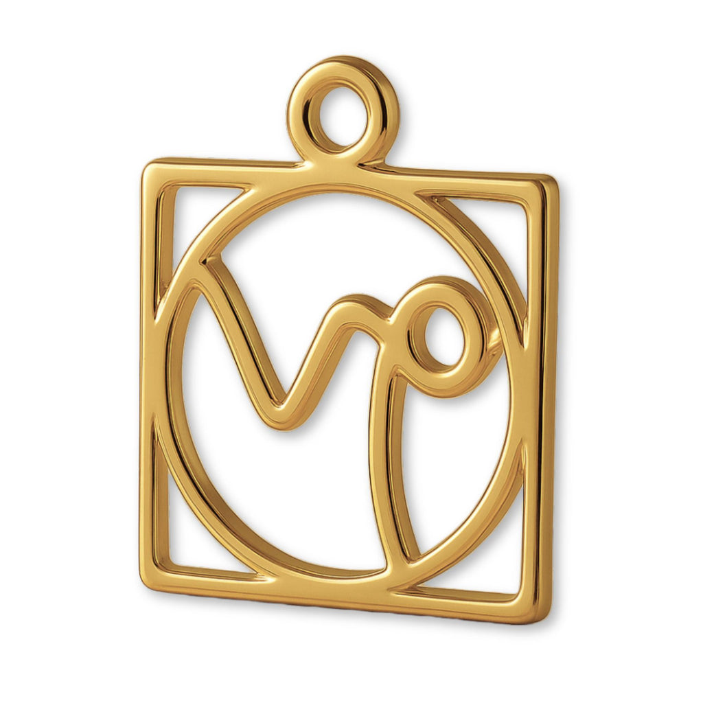 9ct Yellow Gold - Capricorn Zodiac Square Charm