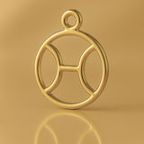 9ct Yellow Gold - Pisces Zodiac Round Charm