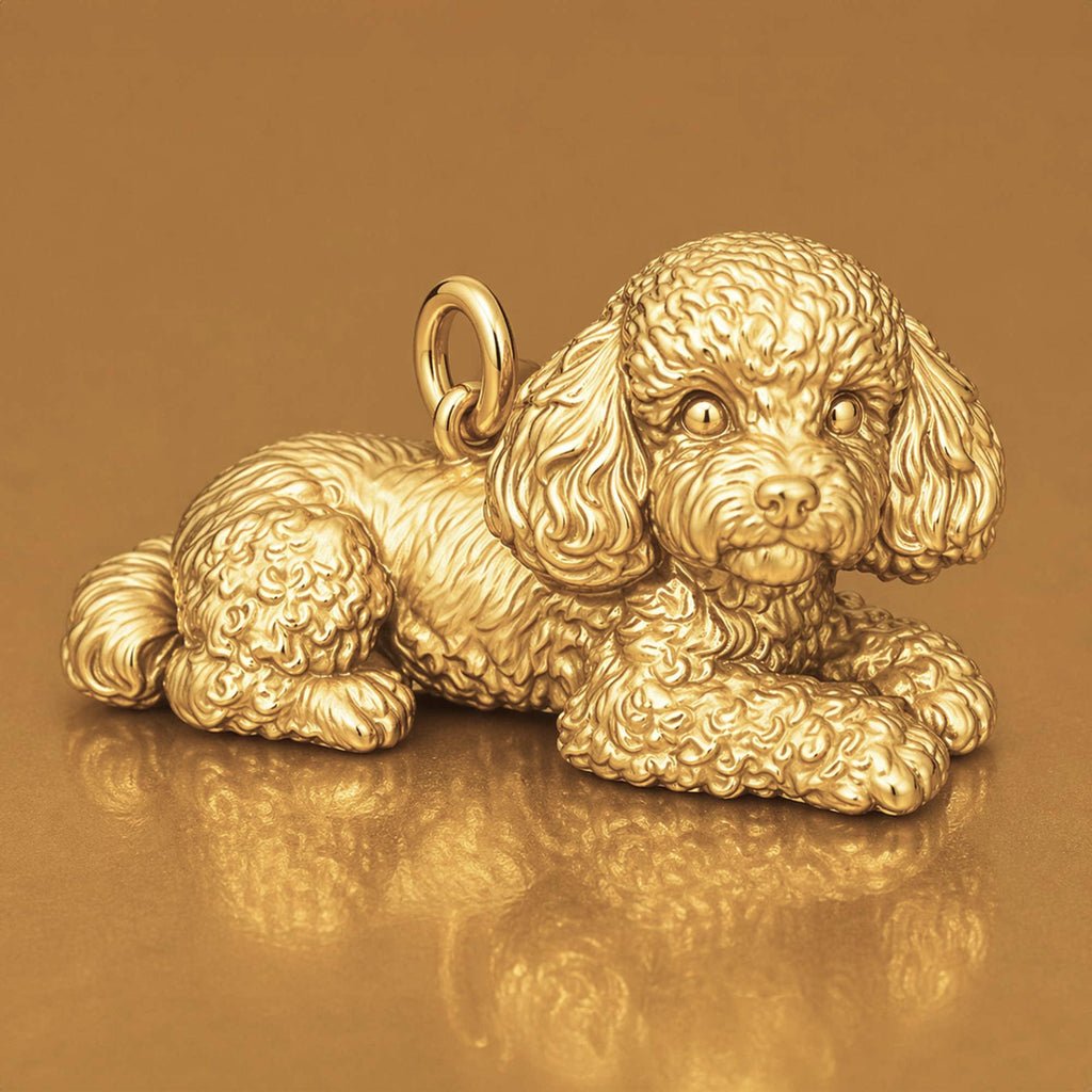 18ct Yellow Gold - Poodle Dog Charm