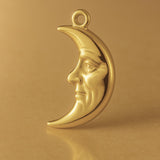 9ct Yellow Gold - Sad Crescent Moon Charm