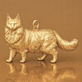 9ct Yellow Gold - Norwegian Forest Cat Charm