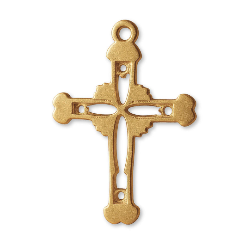 18ct Yellow Gold - Ornate Open Crucifix Charm