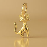 9ct Yellow Gold - Atomic era Cat Charm