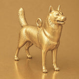 9ct Yellow Gold - Siberian Husky Dog Charm