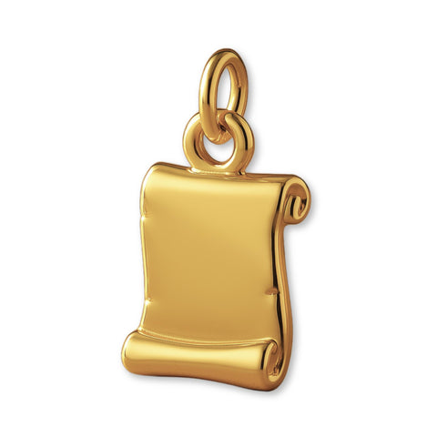 18ct Yellow Gold - Parchment Scroll Charm