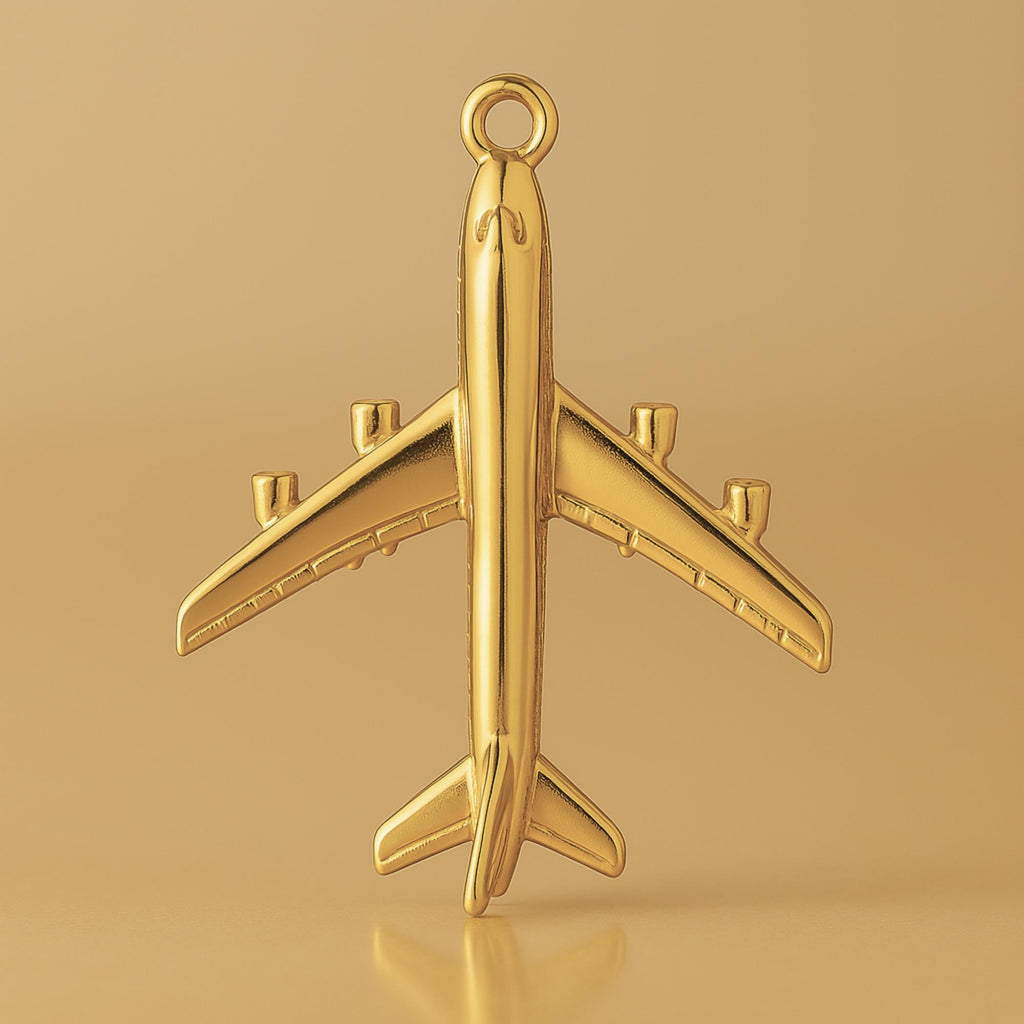 18ct Yellow Gold - Passenger Plane Charm
