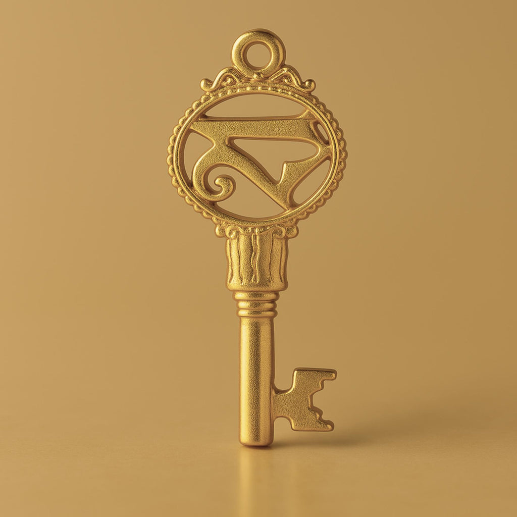 18ct Yellow Gold - Victorian Castle 21 Key Charm