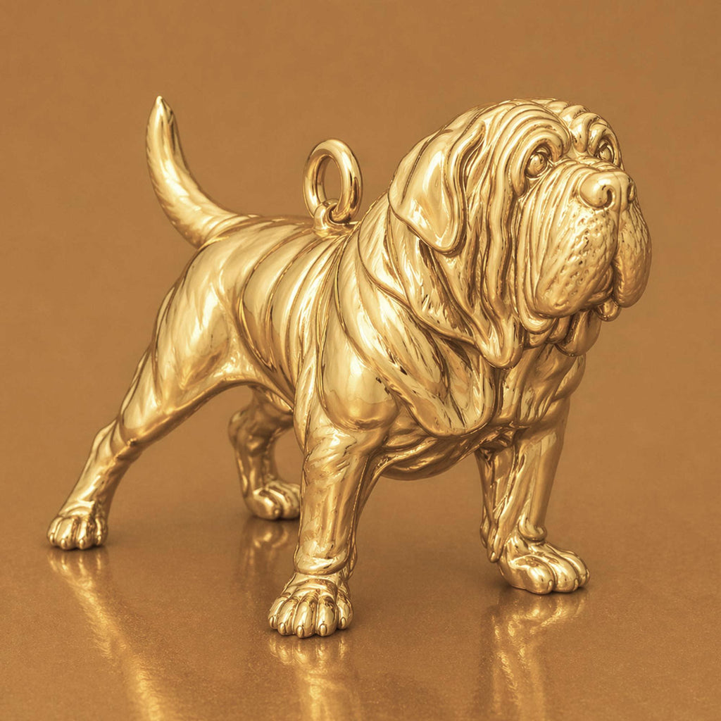 18ct Yellow Gold - Mastiff Dog Charm