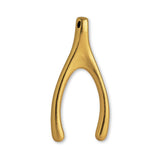 18ct Yellow Gold - Classic Wishbone Charm
