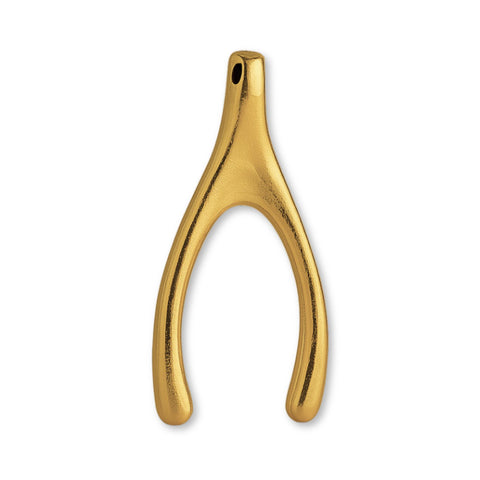18ct Yellow Gold - Classic Wishbone Charm