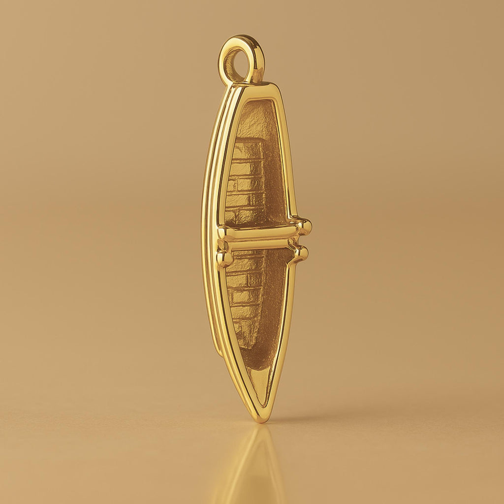 18ct Yellow Gold - River Canoe Charm