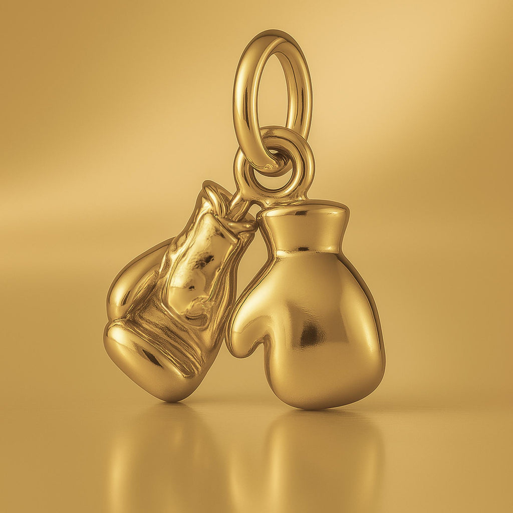 9ct Yellow Gold - Classic Boxing Gloves Charm