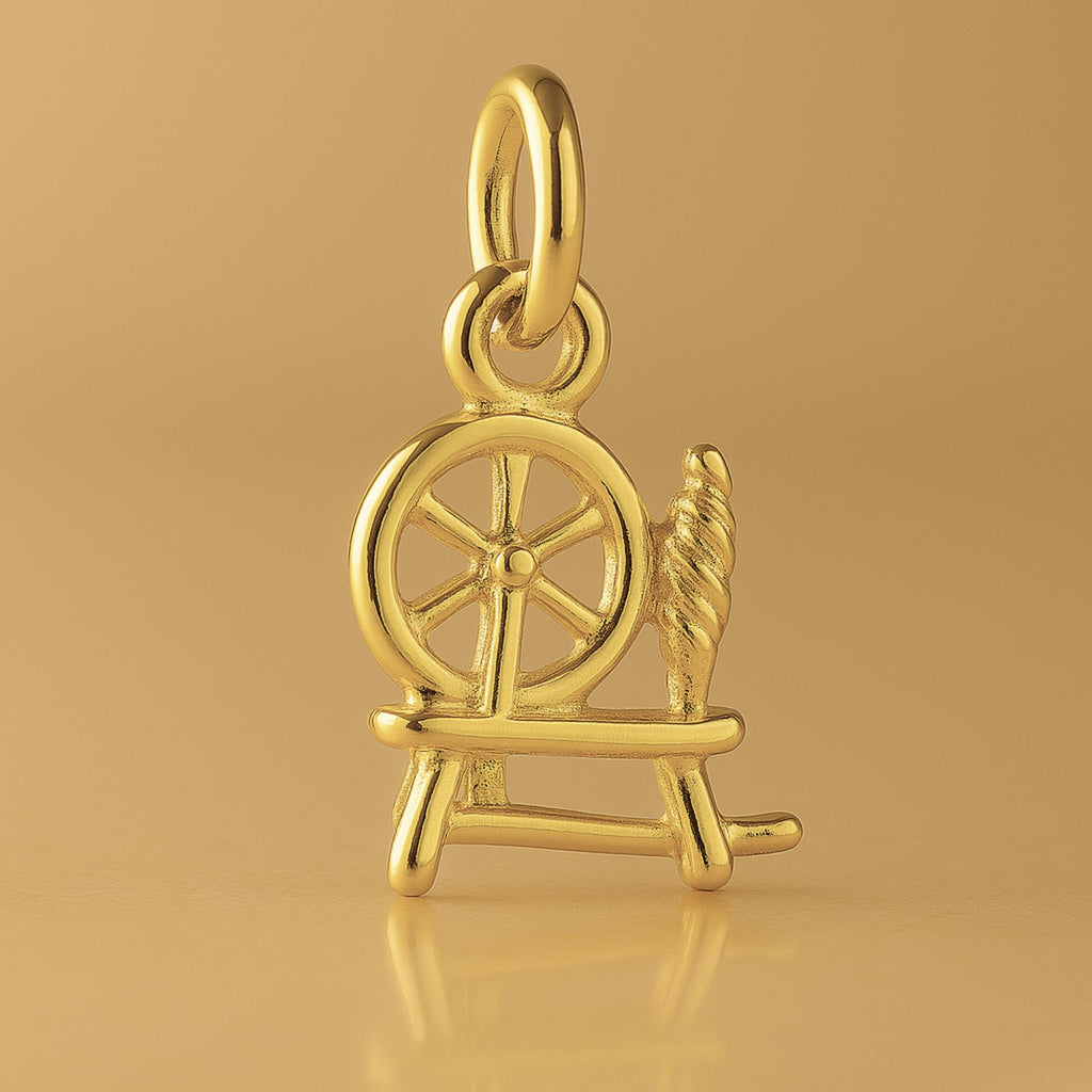 18ct Yellow Gold - Mini Spinning Wheel Charm
