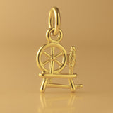 18ct Yellow Gold - Mini Spinning Wheel Charm