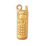 18ct Yellow Gold - Retro Brick Phone Charm
