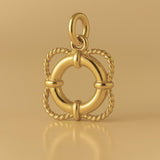 9ct Yellow Gold - Classic Rope Lifebuoy Charm