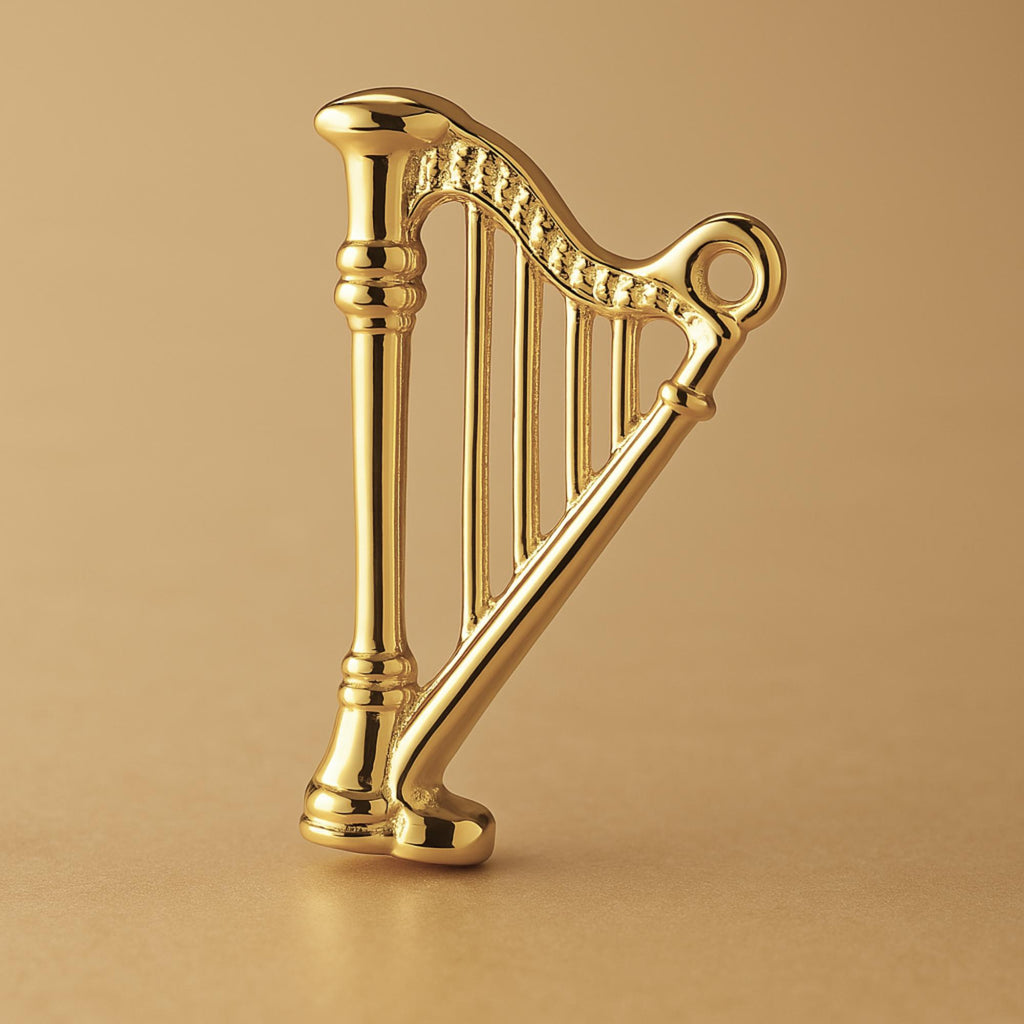 18ct Yellow Gold - Traditional Irish Harp Charm