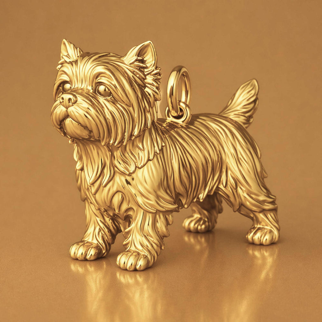 9ct Yellow Gold - Yorkshire Terrier Dog Charm