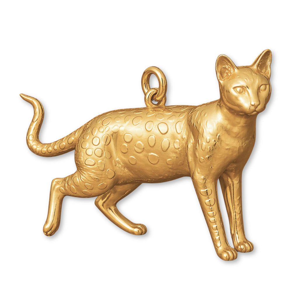 9ct Yellow Gold - Savannah Cat Charm