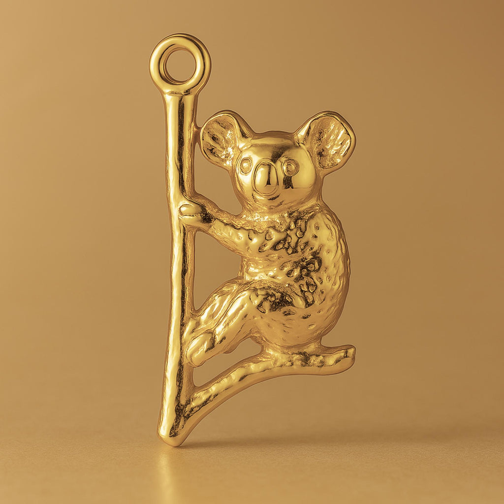 18ct Yellow Gold - Drop Bear Koala Charm