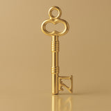 18ct Yellow Gold - Ribbed 21 Castle Key Charm