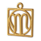 18ct Yellow Gold - Virgo Zodiac Square Charm
