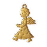 9ct Yellow Gold - Starry Christmas Angel Charm