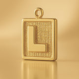 18ct Yellow Gold - L Plate Charm