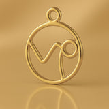 9ct Yellow Gold - Capricorn Zodiac Round Charm