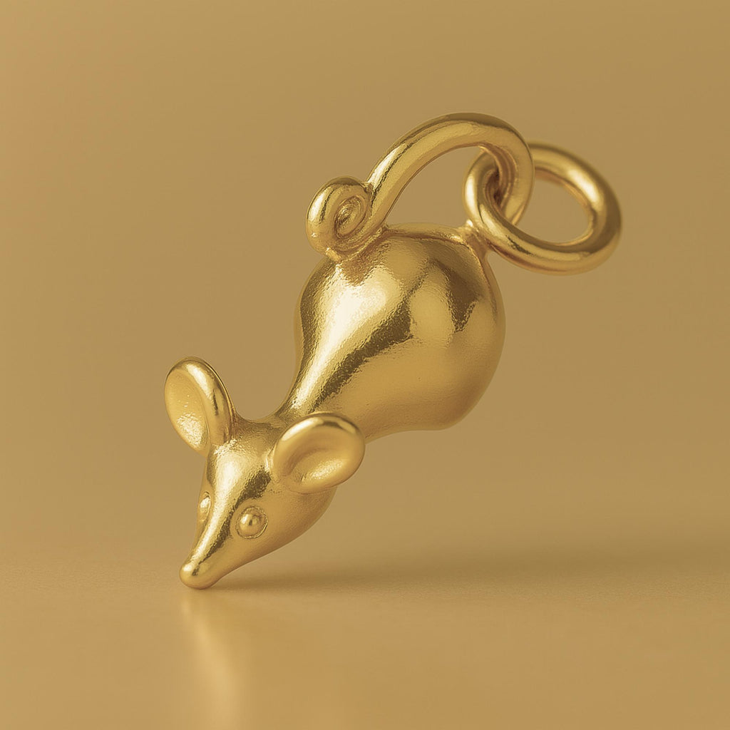 18ct Yellow Gold - House Mice Charm