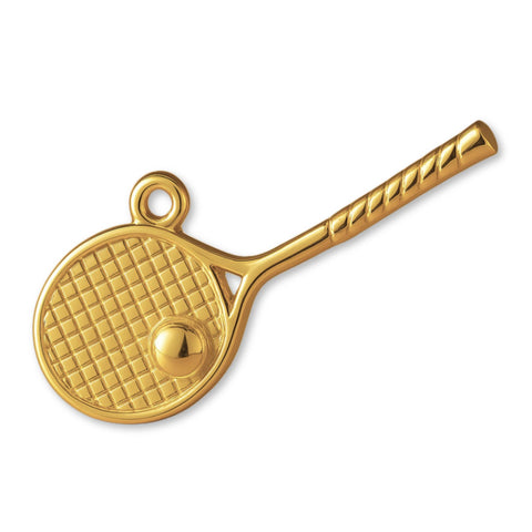 18ct Yellow Gold - Tennis Racket Charm