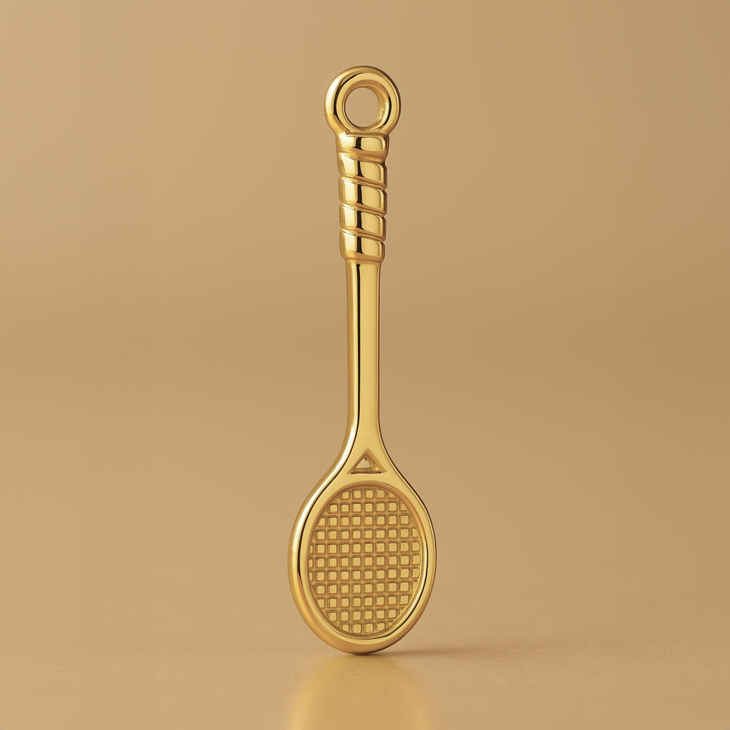 9ct Yellow Gold - Badminton Racket Charm