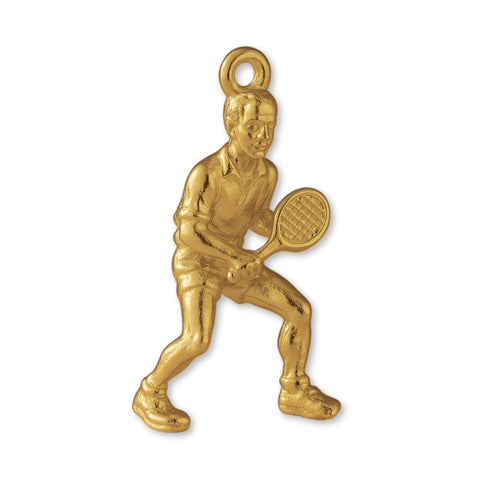 9ct Yellow Gold - Tennis Player Charm