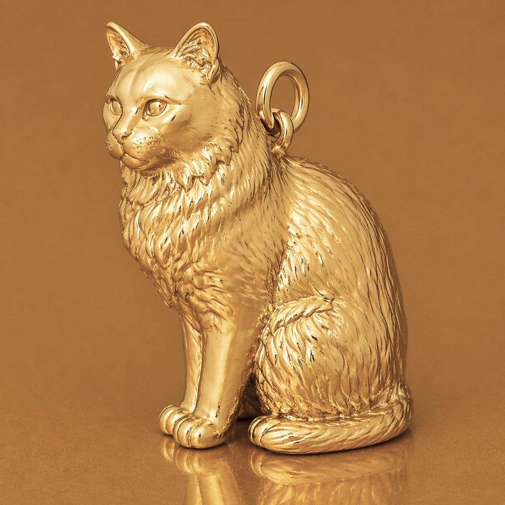 18ct Yellow Gold - Balinese Cat Charm