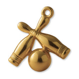 9ct Yellow Gold - Bowling Ball and Pins Charm