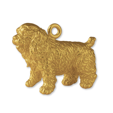 9ct Yellow Gold - Curly Cocker Spaniel Dog Charm