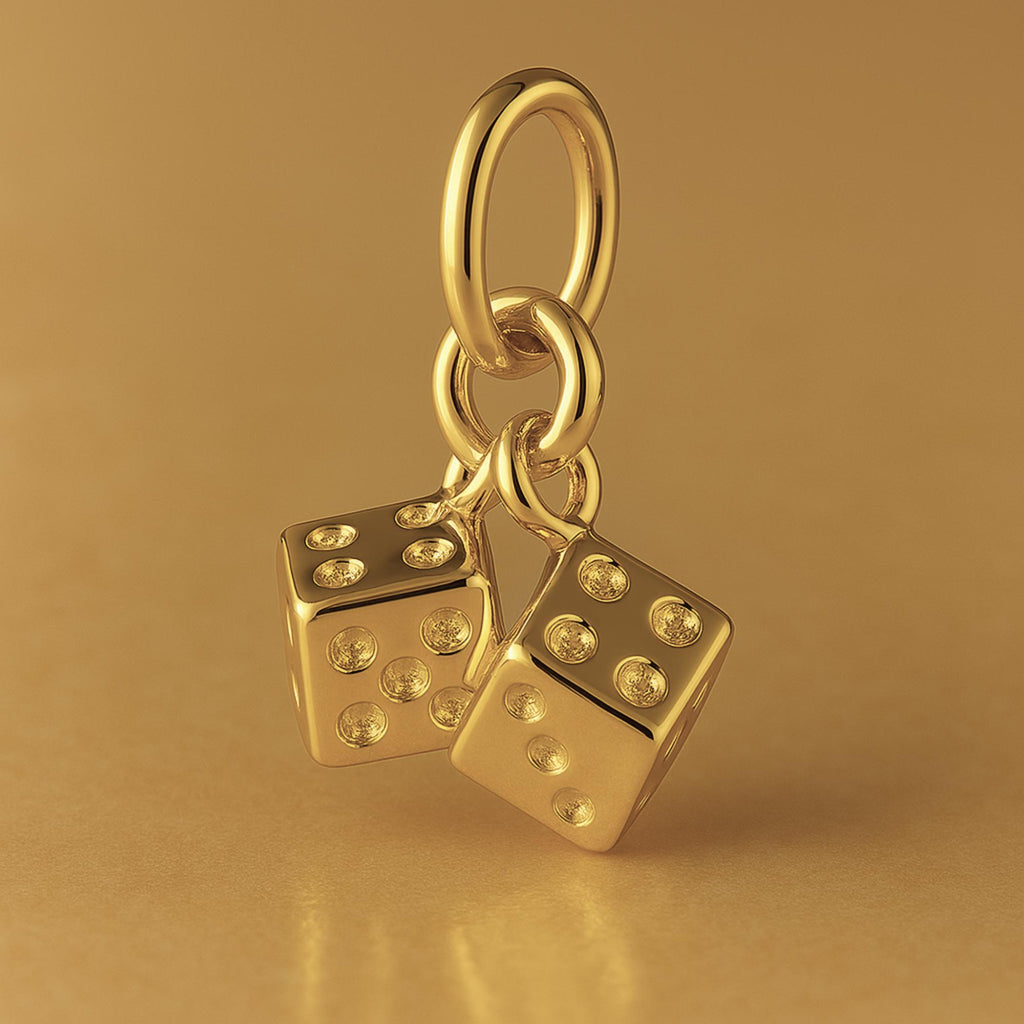9ct Yellow Gold - Twin Dice Charm