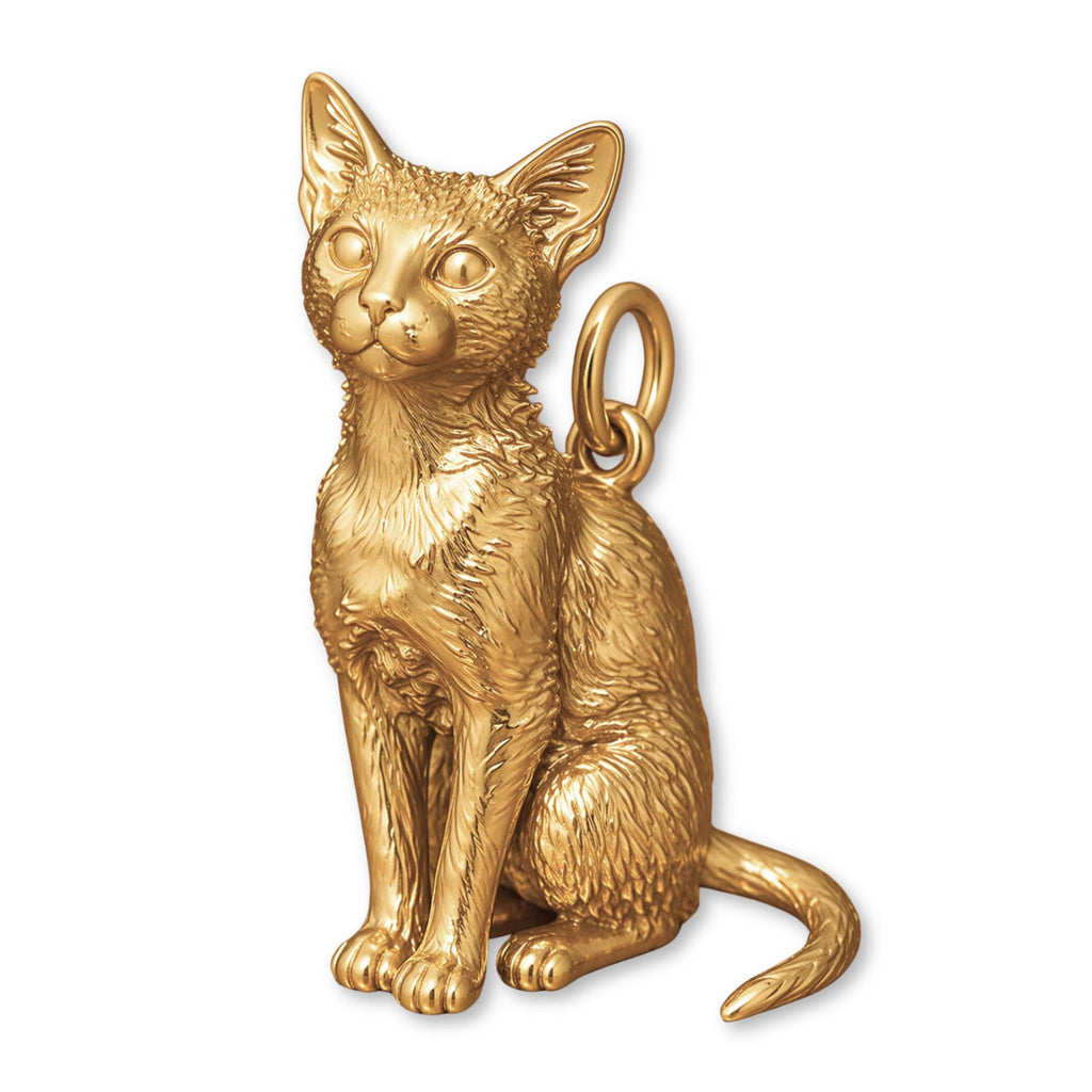 9ct Yellow Gold - Lykoi Cat Charm