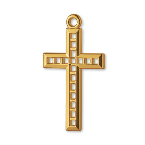 18ct Yellow Gold - Lattice Crucifix Charm