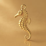 9ct Yellow Gold - Scaled Seahorse Charm