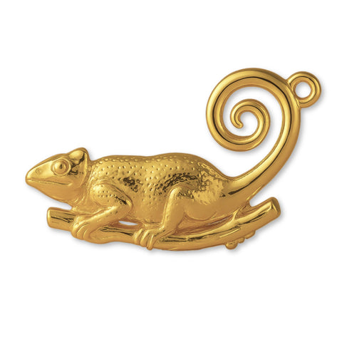 18ct Yellow Gold - Panther Chameleon Charm