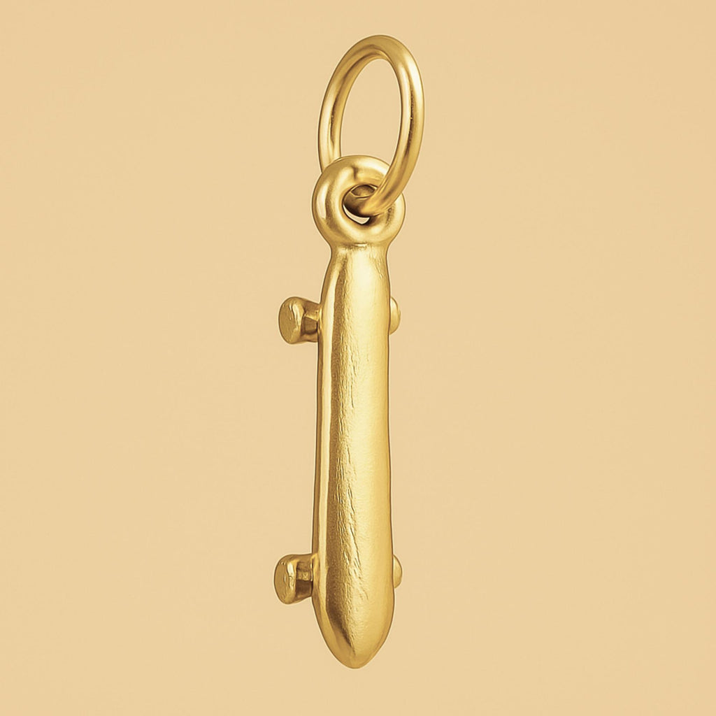 9ct Yellow Gold - Longboard Skateboard Charm