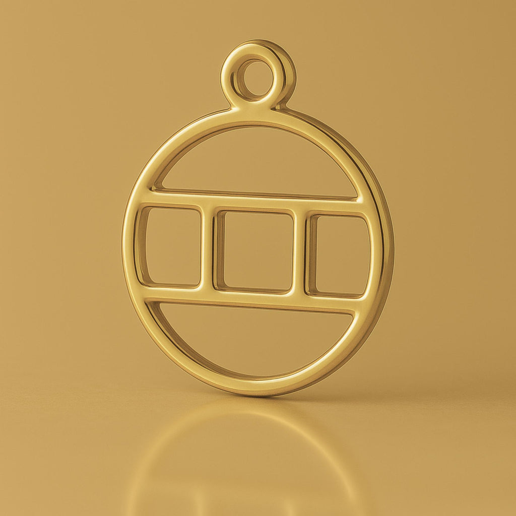 18ct Yellow Gold - Gemini Zodiac Round Charm