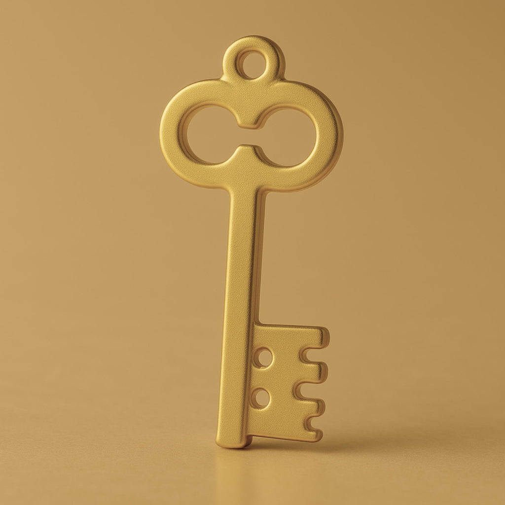 18ct Yellow Gold - Castle Tower Key Charm