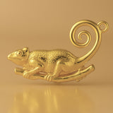 9ct Yellow Gold - Panther Chameleon Charm