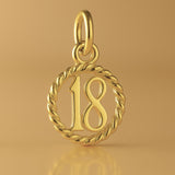 9ct Yellow Gold - 18 Wreath Pendant Charm