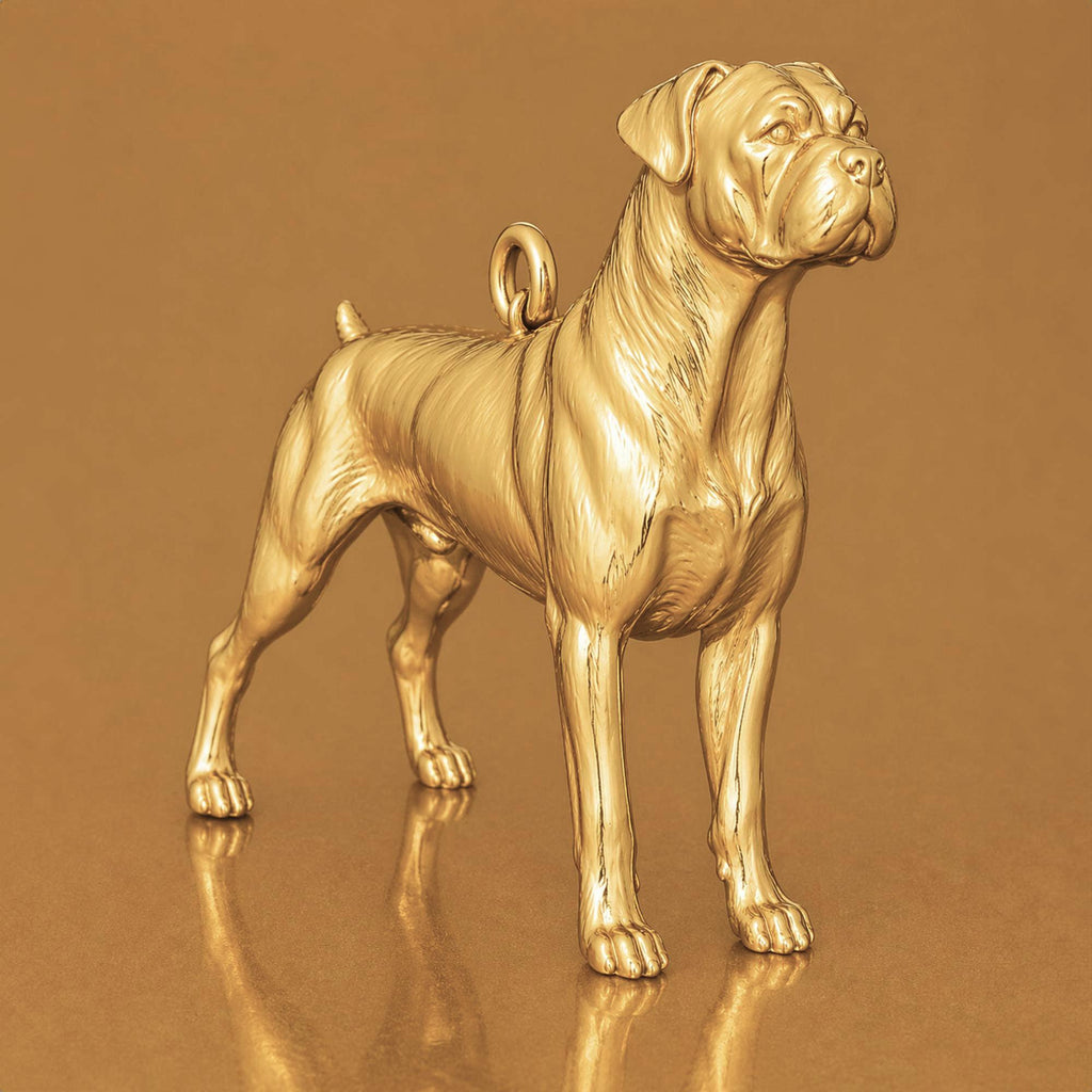 9ct Yellow Gold - Boxer Dog Charm